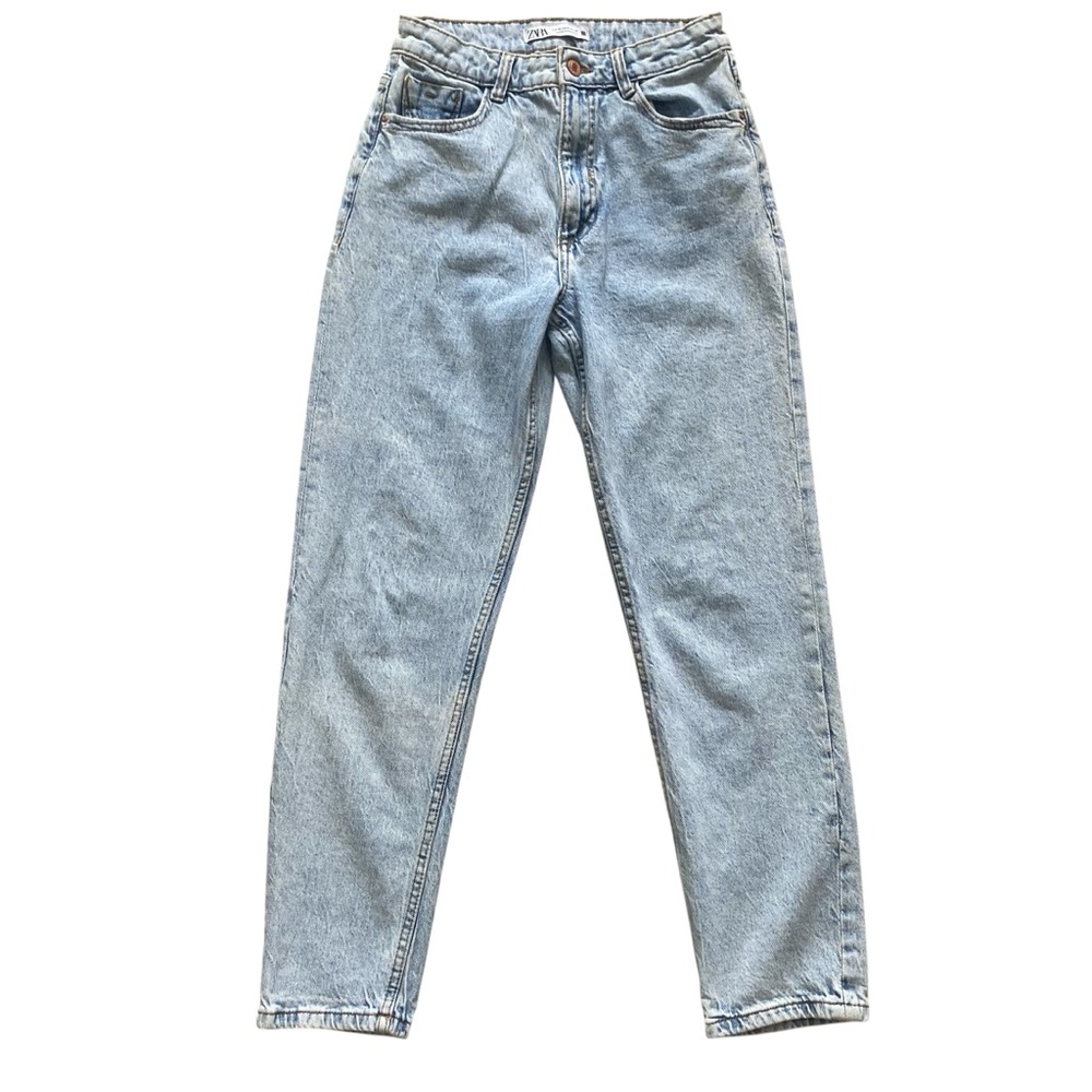 Zara High Rise Faded Blue Jeans